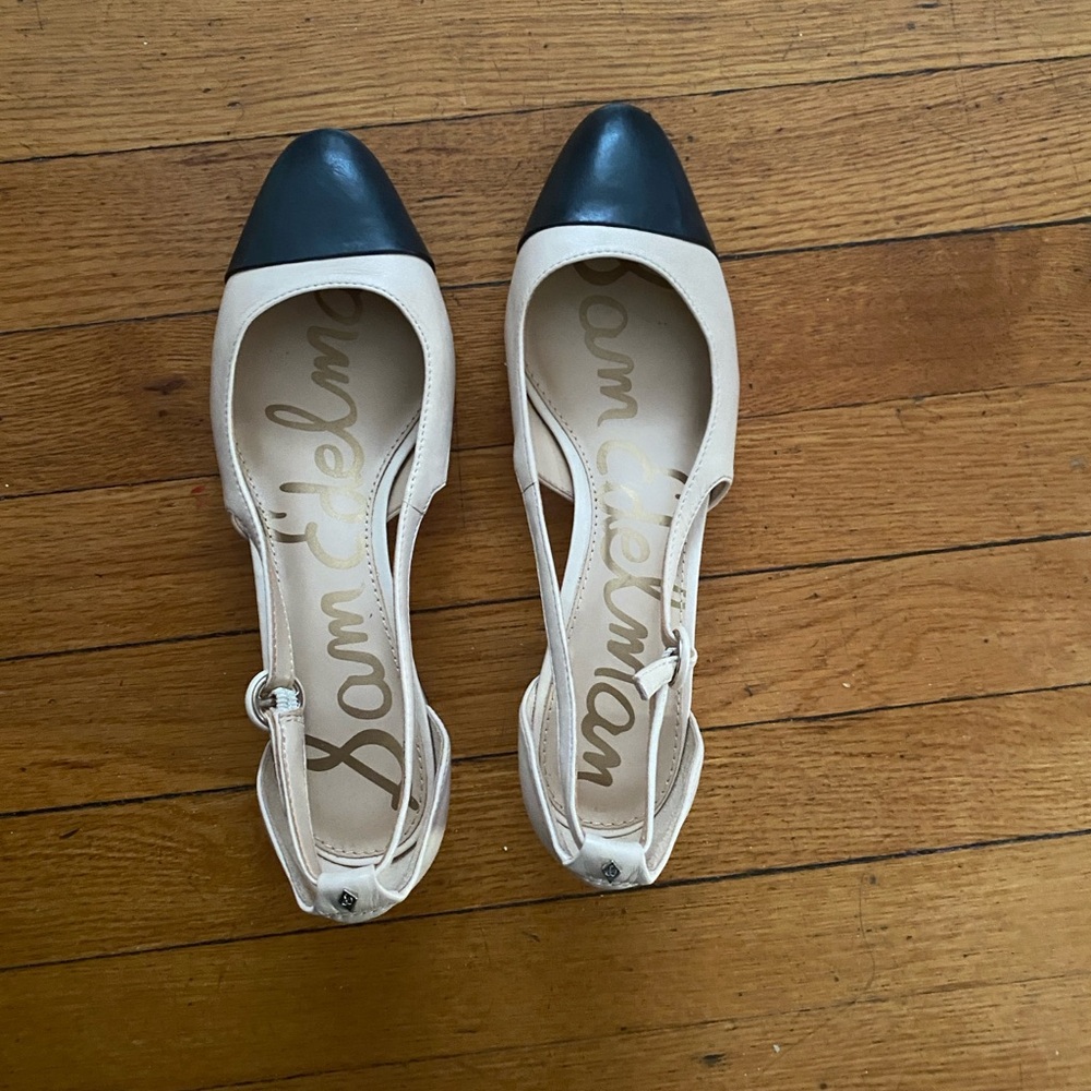 Sam Edelman Two-Tone Cream and Black Heels